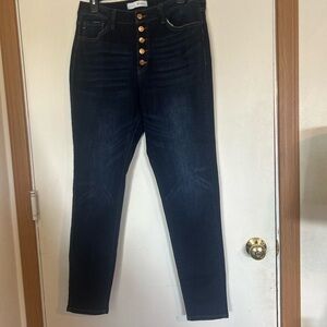 Kancan Curvy 13/30 Women's Dark Blue Jeans button fly